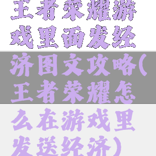 王者荣耀游戏里面发经济图文攻略(王者荣耀怎么在游戏里发送经济)
