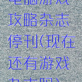 电脑游戏攻略杂志停刊(现在还有游戏杂志吗)