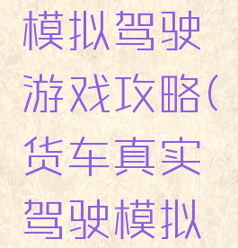 真实卡车模拟驾驶游戏攻略(货车真实驾驶模拟游戏)