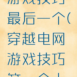 穿越电网游戏技巧最后一个(穿越电网游戏技巧第一个人怎么过)