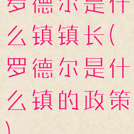 罗德尔是什么镇镇长(罗德尔是什么镇的政策)