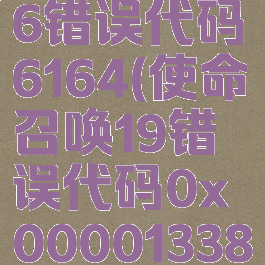 使命召唤16错误代码6164(使命召唤19错误代码0x00001338)