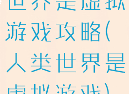 世界是虚拟游戏攻略(人类世界是虚拟游戏)