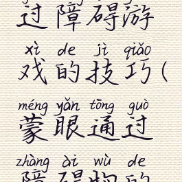 亲子蒙眼过障碍游戏的技巧(蒙眼通过障碍物的游戏)