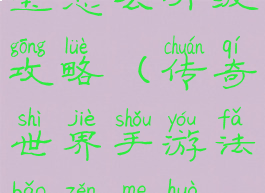 传世手游法宝怎么升级攻略(传奇世界手游法宝怎么获得)