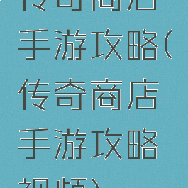 传奇商店手游攻略(传奇商店手游攻略视频)