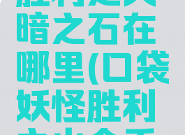口袋妖怪胜利之火暗之石在哪里(口袋妖怪胜利之火金手指作弊码)