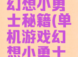 单机游戏幻想小勇士秘籍(单机游戏幻想小勇士秘籍攻略)