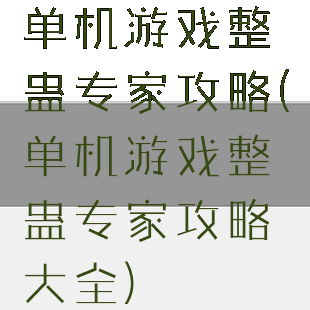 单机游戏整蛊专家攻略(单机游戏整蛊专家攻略大全)