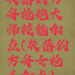 失落的方舟枪炮大师技能加点(失落的方舟女枪手加点)