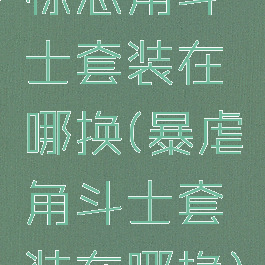 惊恶角斗士套装在哪换(暴虐角斗士套装在哪换)