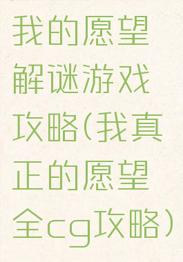 我的愿望解谜游戏攻略(我真正的愿望全cg攻略)