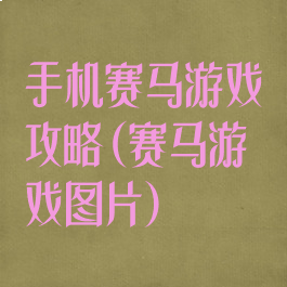 手机赛马游戏攻略(赛马游戏图片)