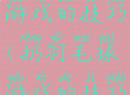 扔羽毛球游戏的技巧(扔羽毛球游戏的技巧是什么)