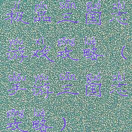 极品三国志游戏攻略(手游三国志攻略)