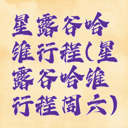 星露谷哈维行程(星露谷哈维行程周六)