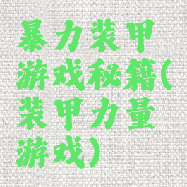 暴力装甲游戏秘籍(装甲力量游戏)