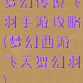 梦幻传说飞羽手游攻略(梦幻西游飞天舞幻羽)