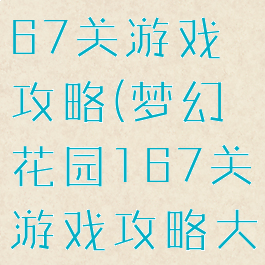梦幻花园167关游戏攻略(梦幻花园167关游戏攻略大全)