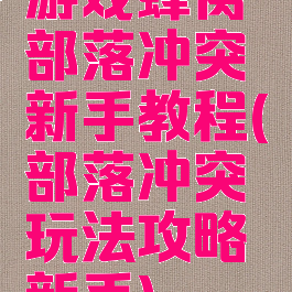 游戏蜂窝部落冲突新手教程(部落冲突玩法攻略新手)