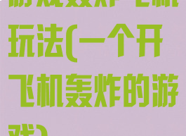 游戏轰炸飞机玩法(一个开飞机轰炸的游戏)