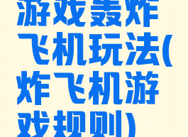 游戏轰炸飞机玩法(炸飞机游戏规则)