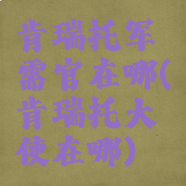 肯瑞托军需官在哪(肯瑞托大使在哪)